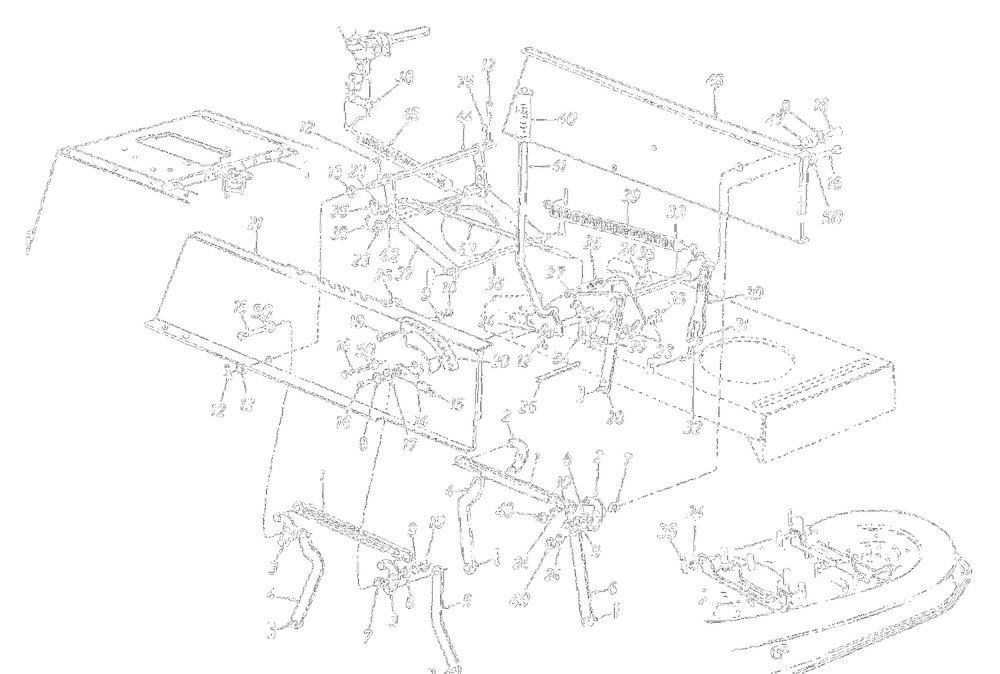 Deck Lift And Hanger Assembly Diagram and Parts List for 13AM675G062 1999 Yard Machines Lawn Tractor